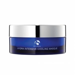 Bilde av iS Clinical Hydra-Intensive Cooling Masque blå krukke, perfekt for å illustrere produktets kjølende og beroligende egenskaper