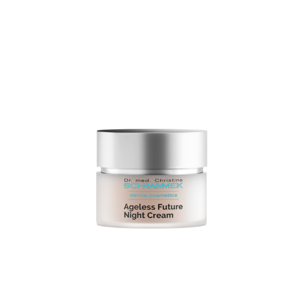 Bilde av Dr. Schrammek Ageless Future Night Cream i en elegant beholder, illustrerer produktets rike og nærende egenskaper