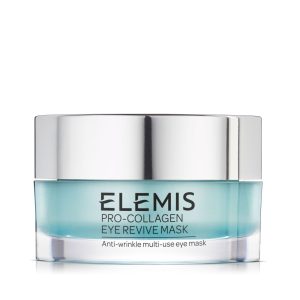 "Bilde av Elemis Pro-Collagen Eye Revive Mask i elegante pakninger, ideell for å fremheve dens eksklusive og effektive egenskaper for øyekonturen."